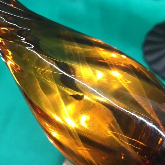 PARTYLITE Global Fusion Taper/Pillar Holder Amber Glass/Black Metal—P8722–(Pair) - Picture 10 of 11